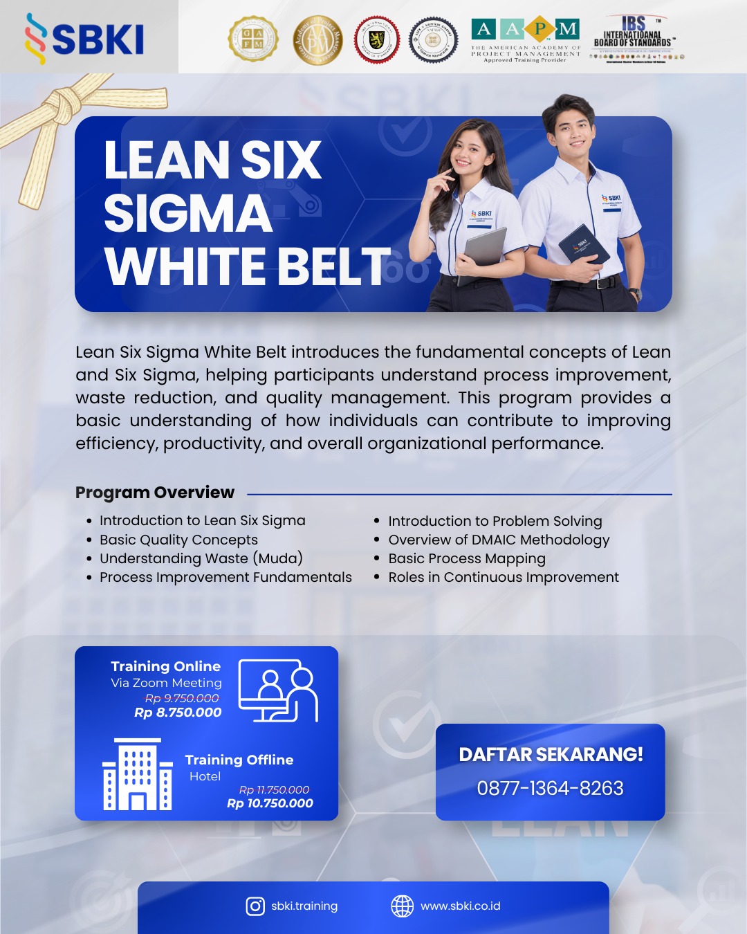 Lean Six Sigma White Belt flyer SBKI